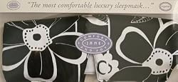 Silk Sleep Mask with Black and White Floral Design