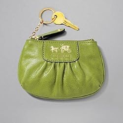 Coach Madison Leather Skinny Coin Case Bag Key Chain 41971 Grass