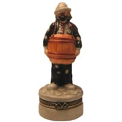 Flambro OVER A BARREL Emmett Kelly Jr. Figurine Trinket - Pill Box [#9837]