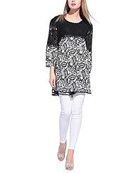 A-line General Print Spring Long Sleeves Lace Embroidered Polyester  Dress