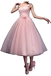 Tulle  Lace Cocktail Tea Length  Ball Gown Homecoming Dress/Prom Dress 