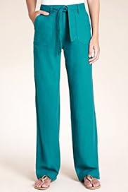 Linen Blend Straight Leg Trousers