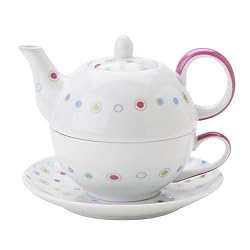 Yedi Houseware Classic Coffee and Tea Candies Tea For One with Saucer, Dots
