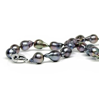 HinsonGayle Peacock Black Baroque Cultured Pearl Necklace (Sterling Silver)