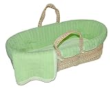 Tadpoles 5 Pc. Cable Knit Moses Basket Set- Green