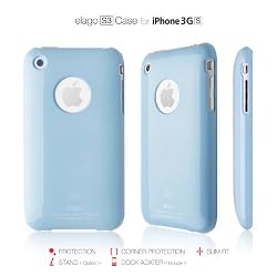elago S3 Case for iPhone 3G/3GS (High Glossy)-Pastel Blue + Universal Dock Adapter + S2 Stand included