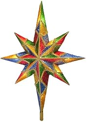 10" Lighted Mosaic Bethlehem Star Christmas Tree Topper