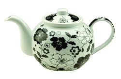 Typhoon Black and White Floral 6 Cup Teapot