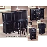 Portable Bar - Black Rub Finish