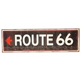 Wilco Imports Distressed Black and White Route 66 Wall Plaque