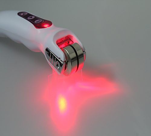 BIO Electric Derma Roller with LED Light Skin Beauty Roller for Wrinkle Remover and Skin Rejuvenation Red Color 0.3mm
