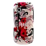 Hard Snap-on Shield With RED FLOWERS ON WHITE Design Faceplate Cover Sleeve ....