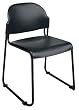(4 Pack) Stack Chair with Plastic Seat and Back In Black Finish By Office Star