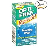 Opti-Free Replenish Rewetting Drops, 0.33 fl oz (10 ml) (Pack of 3)