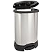 Rubbermaid Commercial Stainless Steel 30-Gallon Step-On Trash Can, Oval, 20.38" Width x 22.75" Length x 34.25" Height, Black