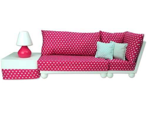 18 Inch Doll Furniture 4 Pc Complete White Wood Love Seat