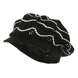 Crocheted Rasta Beanie Visors- Black White W27S24C