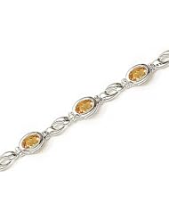 14kt Yellow Gold Oval Citrine Bracelet.