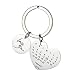 Personalised Custom Engraved Calendar Date Engraved Stainless Steel Keyring & Keychain Memorial Wedding Gift (heart shape)