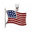 New Solid Sterling Silver Pendant US Flag Charm Enamel