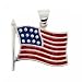 Enamel Patriotic Pendant in 925 Sterling Silver American Flag 