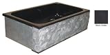 Quiescence SI-FSC-3319-BLK Single Bowl Granite Farm Basin with Chiseled Apron 33'' x 19''- black
