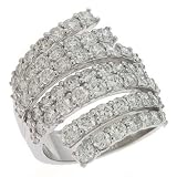 14k White Trendy 5.27 Ct Diamond Ring - Size 7.0
