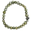 Green Cultured Freshwater Pearl Stretch Bracelet