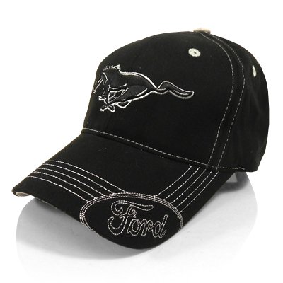 Ford Mustang Black Running Pony Baseball Hat On Sale