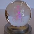Nativity Scene crystal optical glass - Sphere (8.5 cm OR 3.4 inches) - With Rotating Colors stand