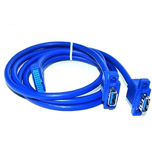 Mainboard USB 3.0 20Pin Header Switch To USB 3.0 Dual Port Bezel USB 3.0 Female Hub Extension 82cm Dual Cable