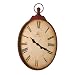 Wilco Imports Large Stop Watch Design Wall Clock with Large Roman Numerals, Distressed Burnt Red Color 22-inch x 4.5-inch x 37.25-inch