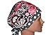 Scrub Hat Surgical Scrub Cap Chemo Chef Hat Pixie Pink Grey Flower Dots