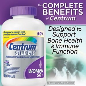 Centrum Silver Multivitamin Multimineral Supplement for Women 50+, 250 Tablets