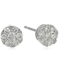 10k Gold Round Illusion Diamond Stud Earrings (0.50 cttw, H-I Color, SI2-I1 Clarity)