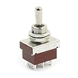 uxcell　トグルスイッチ　12mmのパネルねじ　DPDT　オン/オフ/オン　AC250V　3A　ロック