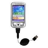 Retractable USB Cable for the HP iPaq rw6800 Series with Power Hot Sync and Charge capabilities - Gomadic Brand w/ TipExchange Technology