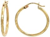 10k Yellow Gold Hoop Earrings w/ Snap-on Lock, 1 (25mm) diameter
