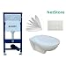 Geberit Duofix Basic UP 100 WC-Vorwandelement mit Platte Delta 50 wei�, Schallschutzset, Wand WC Keramik und WC-Sitz Absenkautomatik
