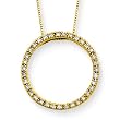 14K Yellow Gold 1/4 ct. Diamond Circle Pendant with Chain