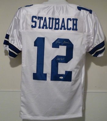 Roger Staubach Autographed Dallas Cowboys Jersey w/HOF