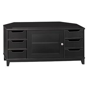 Bush Furniture Weston Corner TV Stand, Black by