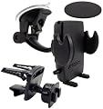 Arkon Universal Windshield with Dashboard and Vent Mount for Smartphones and PDAs (Black)