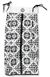 Versailles Bk&Wt Diaper Stacker- Versailles Scroll Twill, Diamond Percale Bottom/Insert, Wht Twill W/Embr Top And Blk Satin Trim/Ties; 12"X8"X20 1/4"; 4 7" Ties