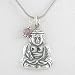 Sitting Buddha Pendant with Amethyst Bead on a 16" Rhodium and Sterling Silver Snake Chain, #8501