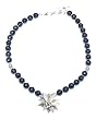 Black Onyx Necklace Pendant Sterling Silver Jewelry 19 inches