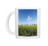 Wind turbine in wheat field Photo Mugs