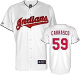 Fausto Carmona Jersey: Adult Majestic Home White Replica Cleveland Indians Jersey