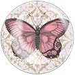 Butterfly Design Small Round Glass Tray
