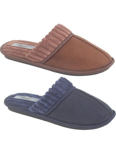 104 Liam- Mens imitation suede mule.-11 Brown